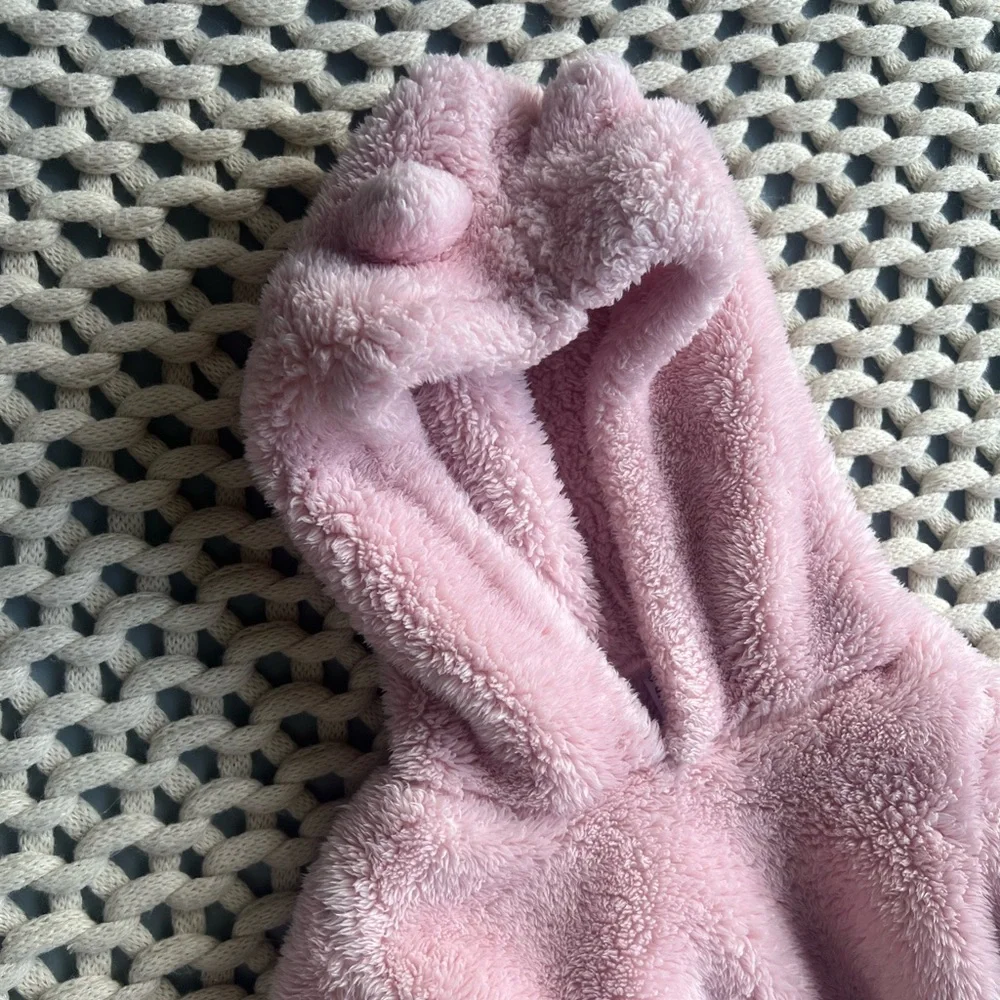 Carters 5T pink fuzzy hoodie with ears